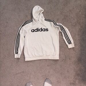 Adidas White Hoodie with Black Accents